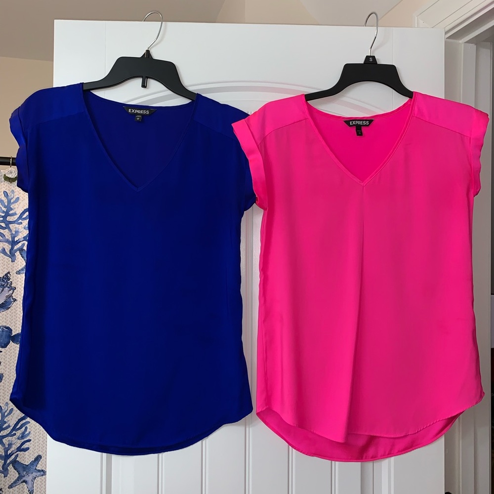 2 Express Pink and Blue shirts